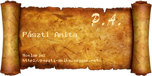 Pászti Anita névjegykártya