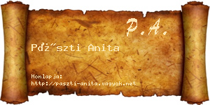 Pászti Anita névjegykártya