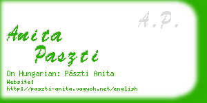 anita paszti business card
